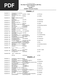 Class 1 Computer Question Answer PDF