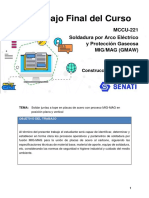 Trabajo Final Del Curso: MCCU-221 Soldadura Por Arco Eléctrico y Protección Gaseosa Mig/Mag (Gmaw)