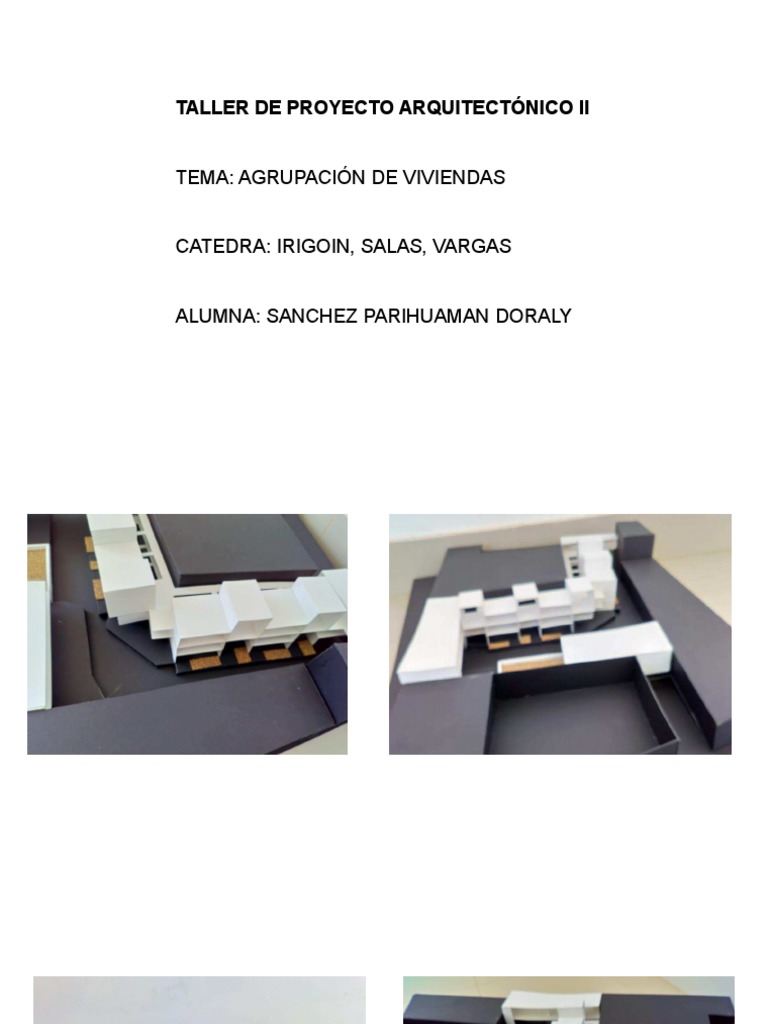 Taller de Proyecto Arquitectónico Ii: Tema: Agrupación de Viviendas | PDF