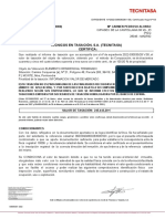 Certifica: Técnicos en Tasación, S.A. (Tecnitasa) : M Carmen Pedroso Alonso Entidad Solicitante.: (7028-0000)