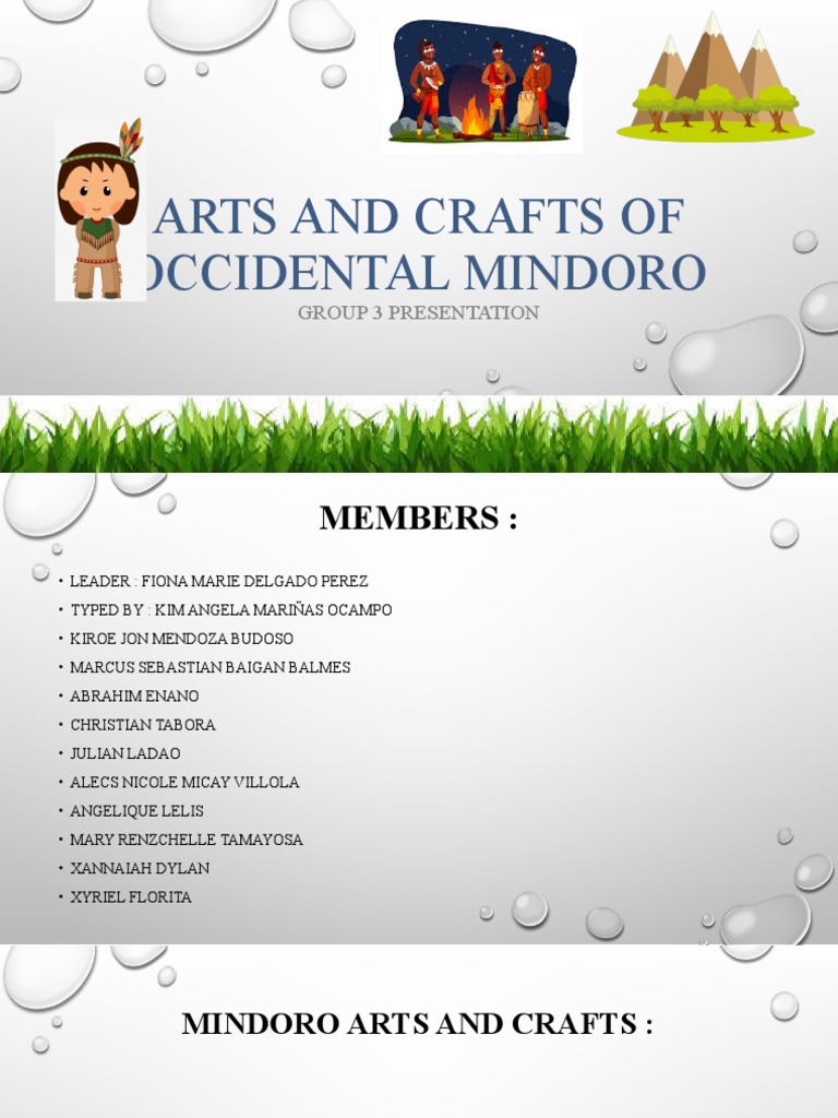 ARTS AND CRAFTS OF OCCIDENTAL MINDORO Group 3 PDF Basket Weaving