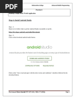 Steps To Install Android Studio: Practical 1 Building A Simple Hello World Application