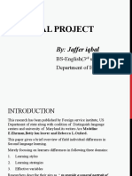 Final Project: By: Jaffer Iqbal