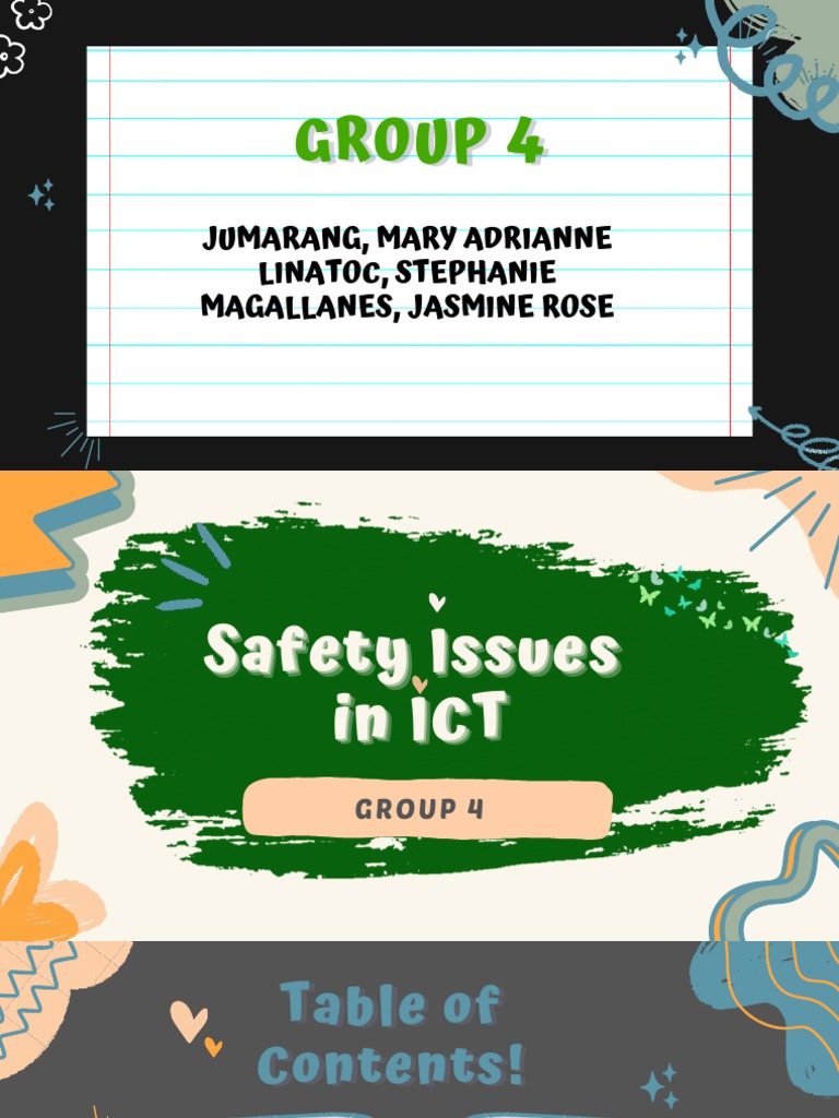 Group 4 SAFETY ISSUES IN ICT PDF Computer Monitor Manufactured