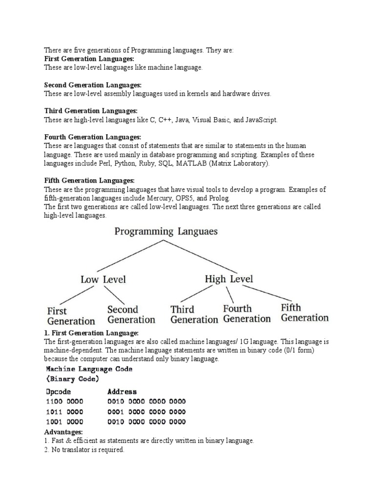 Five Generations of Programming Languages | PDF | Assembly Language ...