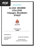 Alvas Degree College Vidyagiri, Moodbidri-574227: Internship Report