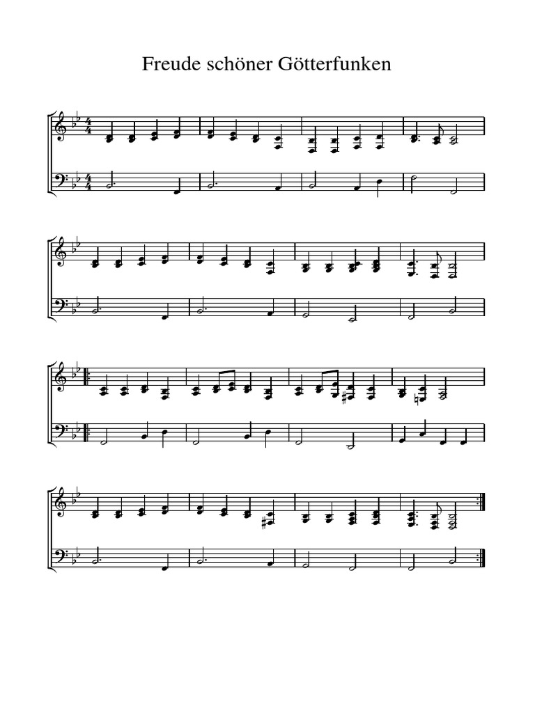 Freude Schöner Götterfunken Klavier PDF