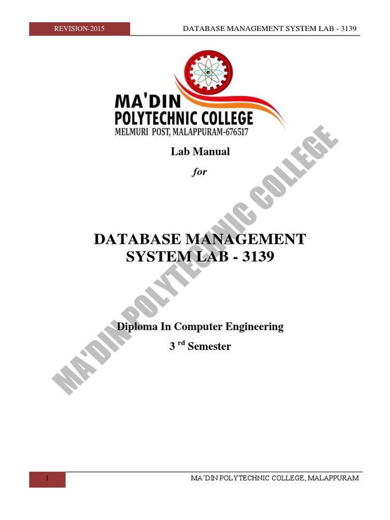 3139 Database Management System Lab | PDF | Table (Database ...