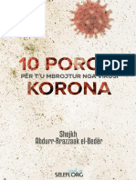 Dhjetë Porosi Për T'u Mbrojtur Nga Virusi "Korona"