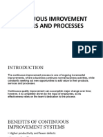 Continuous Imrovement Systems and Processes