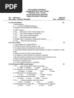 Annual Examination 2022-2023: Vidya Valley North Point Junior College