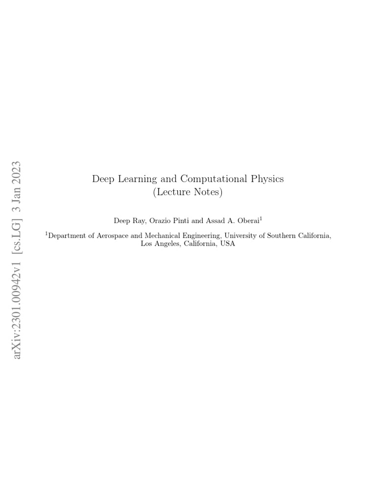 Deep learning and computacional physics pdf machine learning