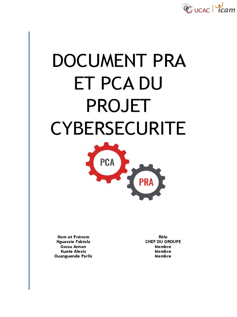 Mise en œuvre d'un PCA en cybersécurité | PDF | Risque | Serveur ...