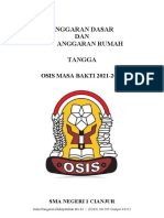 Anggaran Dasar DAN Anggaran Rumah Tangga: OSIS MASA BAKTI 2021-2022