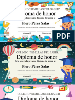 Diploma de honor Colegio Semillas del Saber