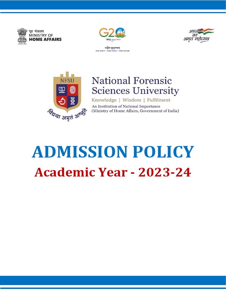 Admission Policy - NFAT-2023 | PDF | University And College Admission