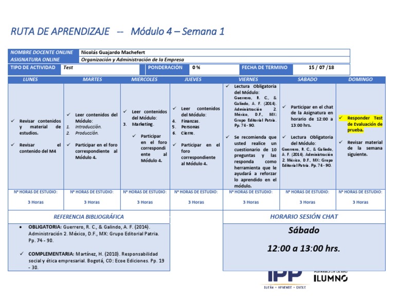 Organización Módulo 4 - Semana 1 | PDF