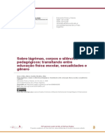 Sobre Lágrimas, Corpos e Silêncios Pedagógicos Transitando Entre Educação Fisica Escolar, Sexualidades e Gênero