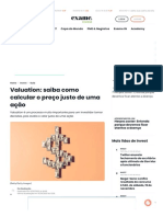 Valuation ações bolsa