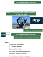 Tema 2 Elementos y Factores Climáticos I. La Temperatura