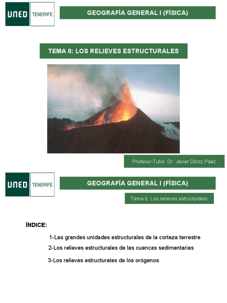 Tema 8 Los Relieves Estructurales | PDF | Terreno | Volcán