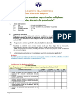 Religion..evaluación Diagnóstica..primero A, B, C, D, E, F