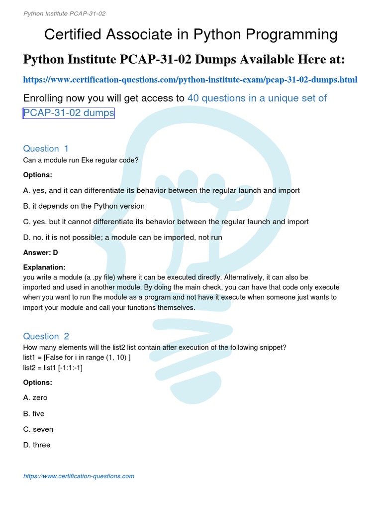 PCAP-31-03 Probesfragen