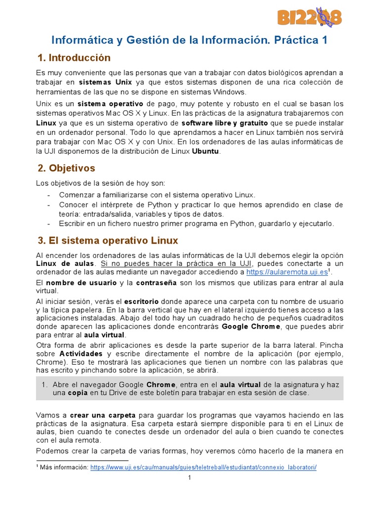 Introducción a Linux y Python en UJI | PDF | Distribución de Linux ...