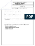 Exercicios de programação e robótica 6° ano