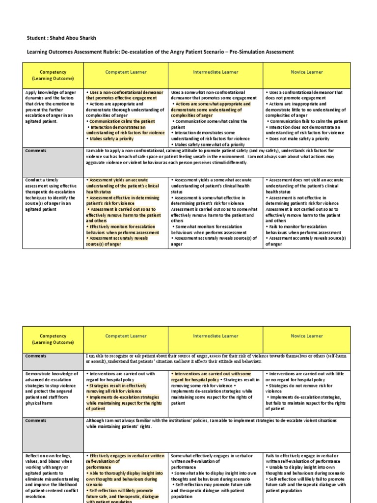 Risk Rubric for De-escalation Skills | PDF | Violence | Learning