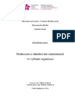 Hodnocení A Odměňování Zaměstnanců Ve Vybrané Organizaci