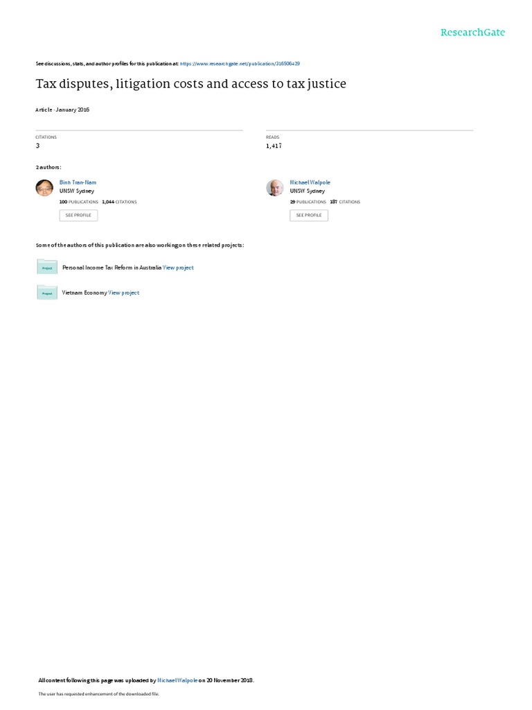 03 TranNam Walpole Taxdisputes PDF Taxes Alternative Dispute