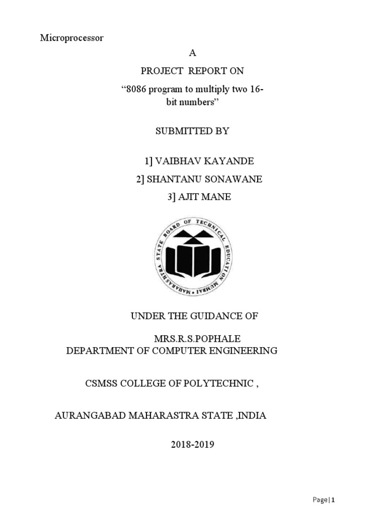 8086 Microprocessor Project PDF Central Processing Unit Computer