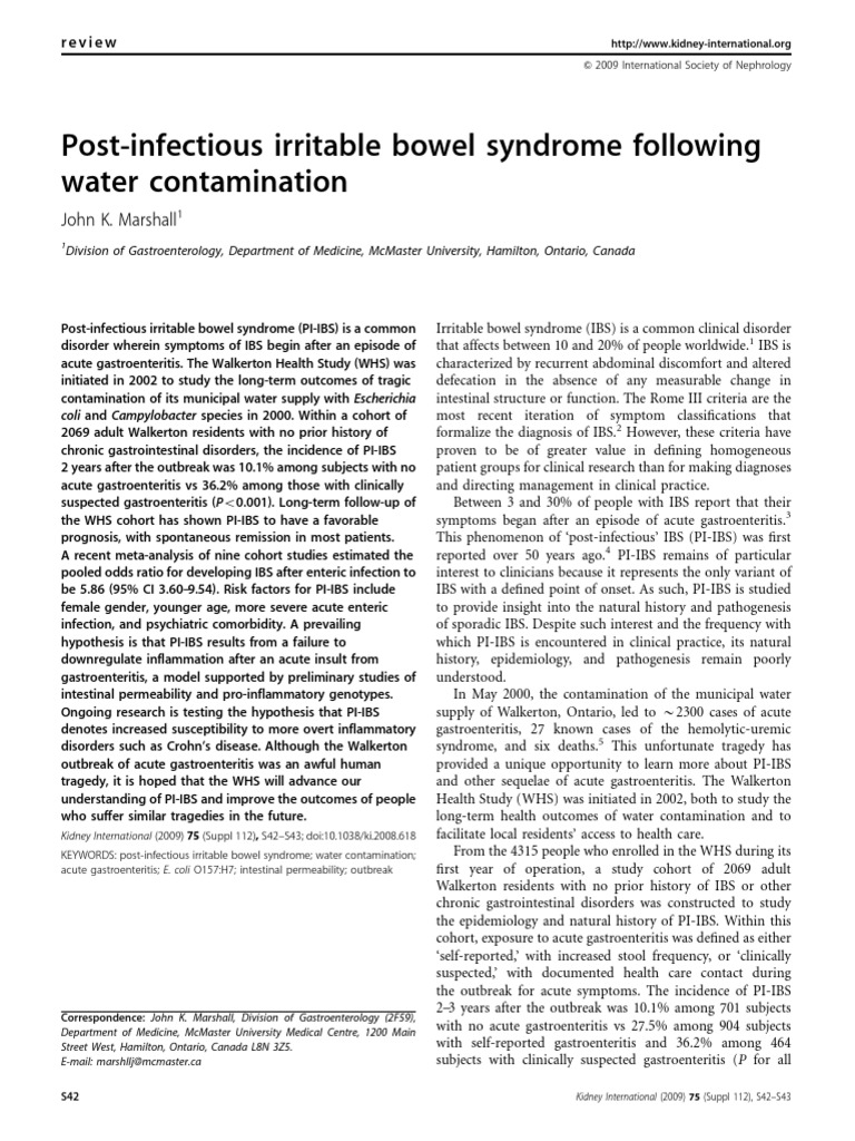 LongTerm of the 2000 Walkerton E. coli Water Contamination