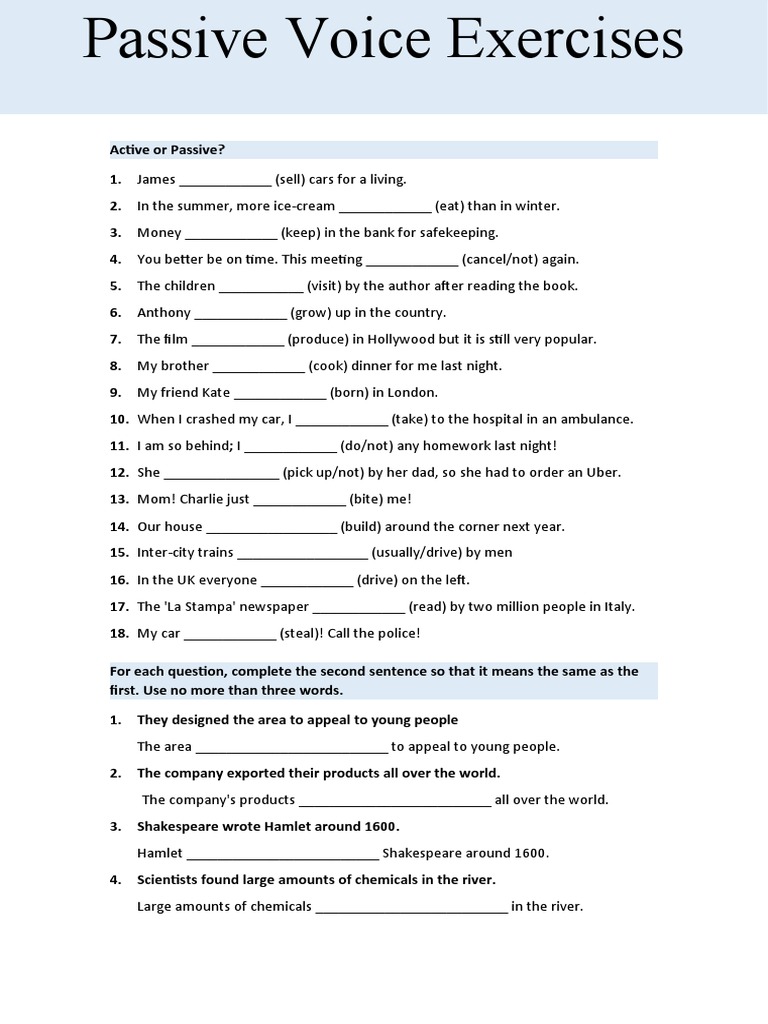 Passive Voice Vs Active | PDF