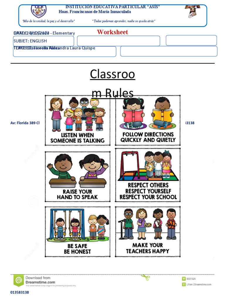Classroom Rules 3RD Grade PDF