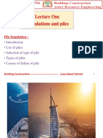 Lecture One Foundations and Piles: Pile Foundation