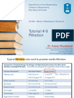 Tutorial # 6 Filtration: Dr. Anwar Khursheed