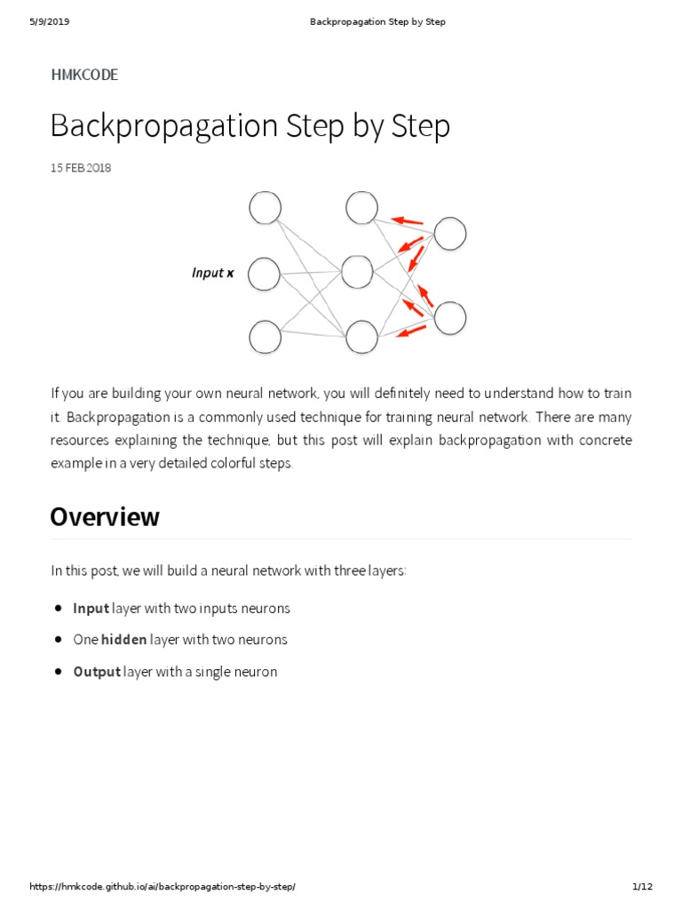 Backpropagation Step by Step | PDF | Computational Neuroscience ...