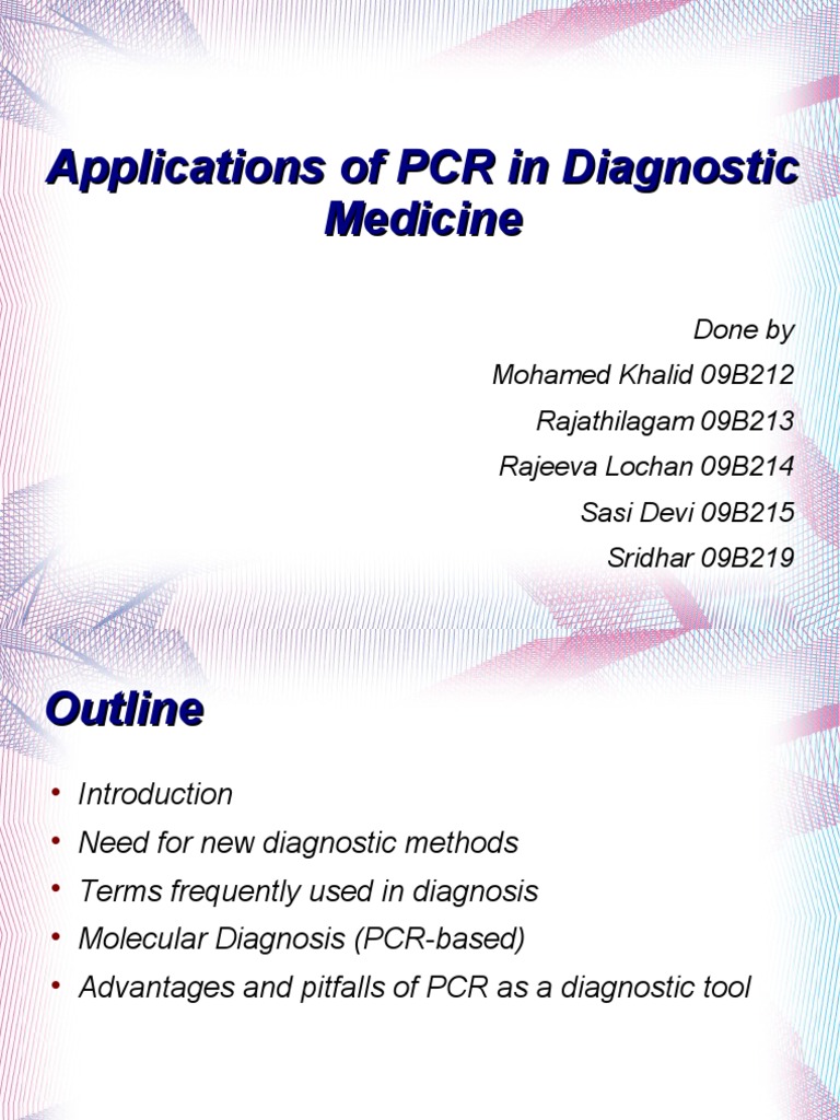 PCR in Diagnostic Medicne | PDF | Polymerase Chain Reaction | Real Time ...
