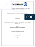 "Año Del Bicentenario Del Congreso de La República Del Perú" Facultad de Economía Y Contabilidad Escuela Profesional de Economía