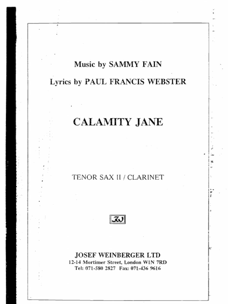 Calamity Jane - Tenor Sax 2 & CLT | PDF