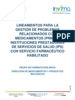 Lineamientos para La Gestión de PRM en IPS Con Servicio Farmacéutico - Versión 1.0 - APROBADO 22MAR2023