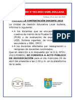 Comunicado N°163-2023 Ugel-Sullana: Proceso de Contratación Docente 2023