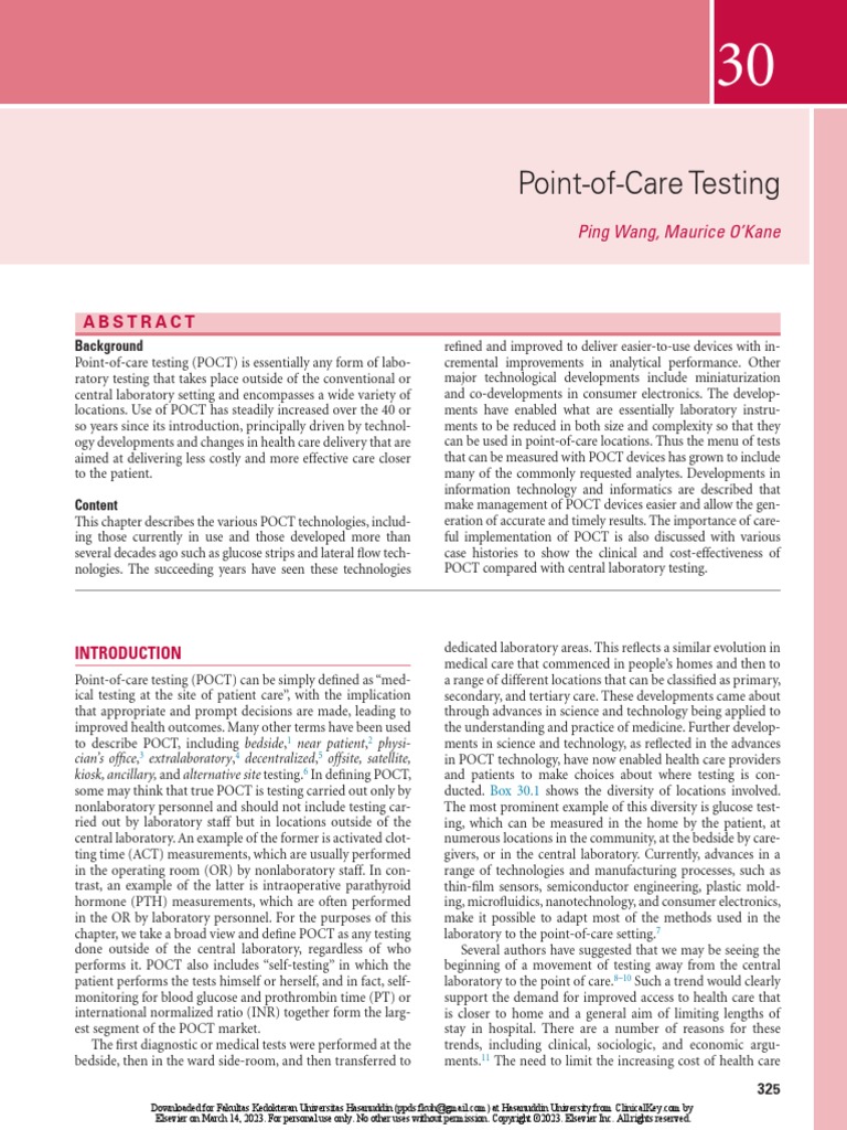 Pointofcare Testing | PDF | Immunoassay