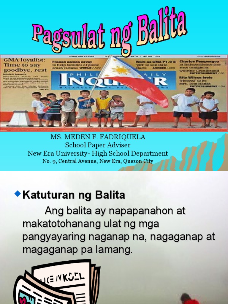 Pagsulat NG Balita  PDF