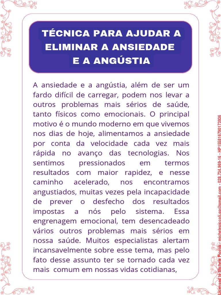 Técnica de Meditação para Ansiedade | PDF | Ansiedade | Amor