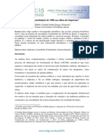 Análise da cobertura da imprensa durante a Assembleia Constituinte de 1987/88