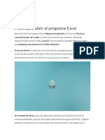 Inidad Ii Pasos para Abrir El Programa Excel: Caracteriza Por Ser Verde, No Importa La Versión Que Estemos Utilizando