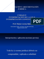 Interpretación Y Argumentación Jurídica Unidad Iv Interpretación de La Ley E Interpretación Constitucional